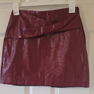 Zara Metallic Red Mini Skirt